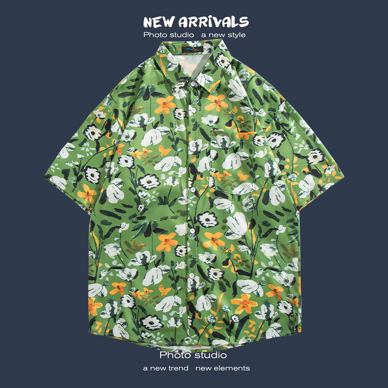 Men's Ditsy Floral Blouse Men's Clothing display picture 6