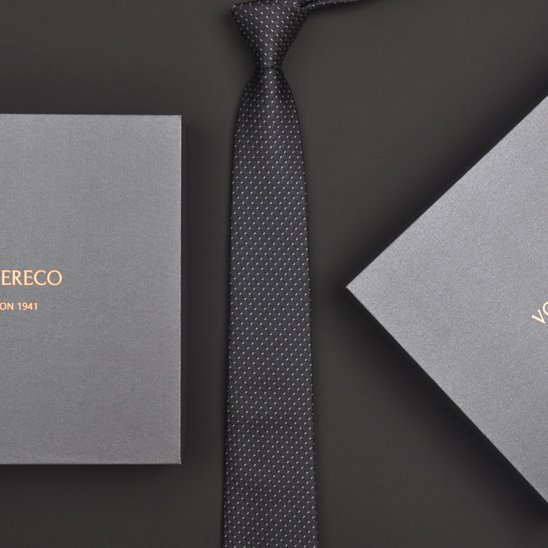 British Vg Men's Casual Business Tie Gift Box High-End Formal Narrow Luxury Brand Zipper Style Wedding 7cm