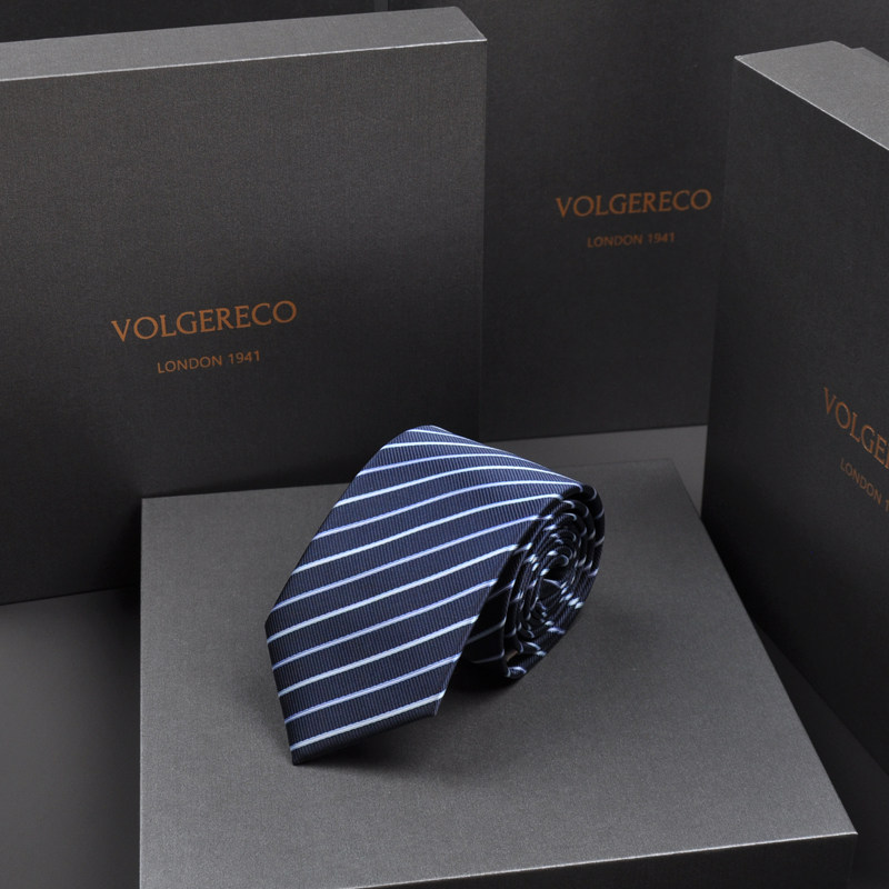 British Vg Men's Casual Business Tie Striped Formal Narrow No-Tie Lazy Style Big Brand Wedding Gift Box 7cm