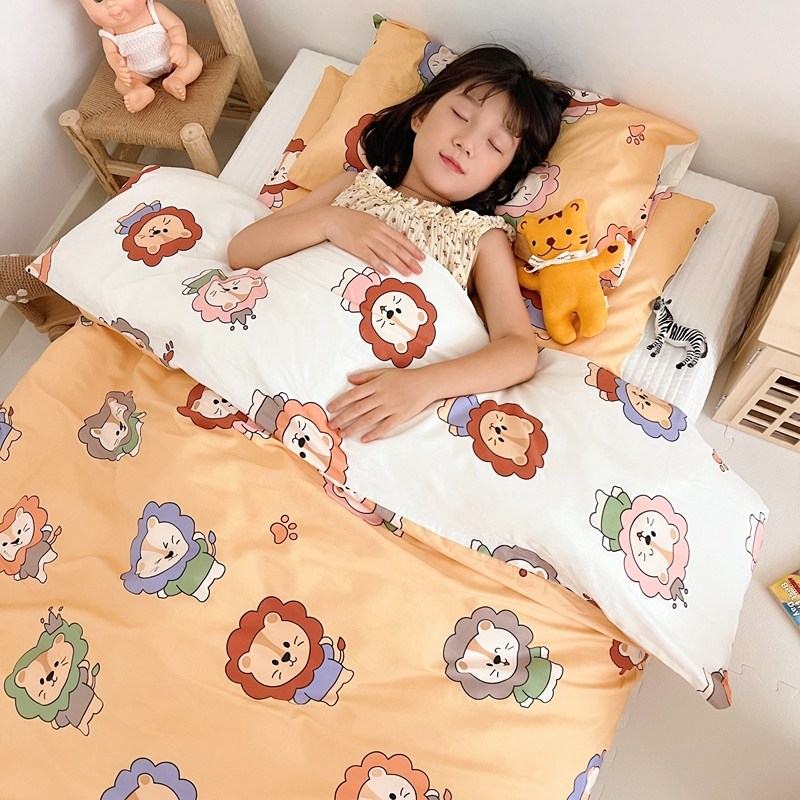 Cotton kindergarten quilt three-piece set children's pure cotton bedding with core six-piece set baby entering the kindergarten bedding 70x160