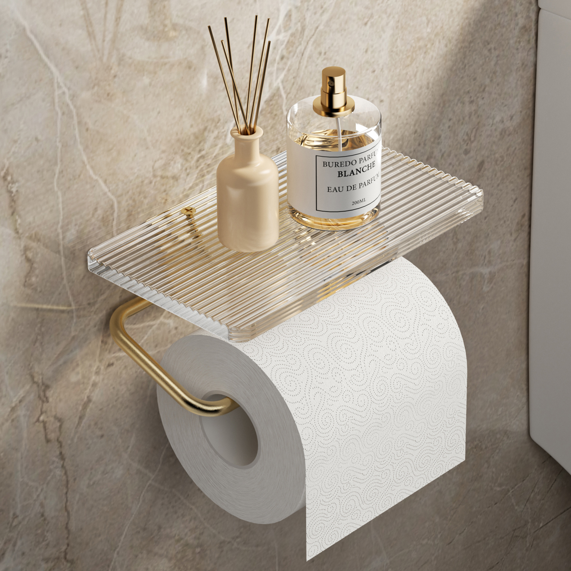 Light Extravagant Makeup Room Paper Towel Box Free of perforated drum toilet paper Shelf toilet paper holder Toilet Paper Box Acrylic Tissue Shelf