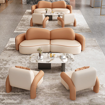 Business reception sofa coffee table combination light luxury sales office leisure office hotel lobby reception and negotiation tables and chairs
