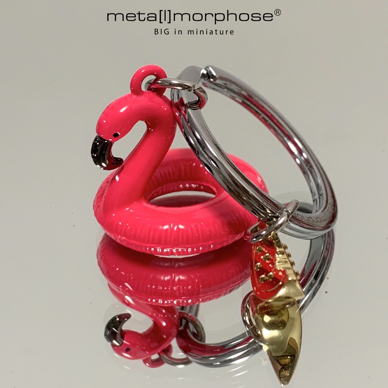 Metalmorphose Flamingo Swimming Ring Alloy Keychain Pendant Mini Cute Creative Birthday Gift
