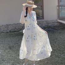 Pregnant Woman Skirt Summer Clothing Light Thin style Snow spinning fashion Loose Big Code Fairy woman Liondress Dress Gestation Woman Dress Nets Red long dresses