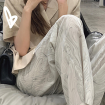 Pregnant woman zdyeing casual pants Children Summer Korean version loose with thin section Feeling Wide-legged Pants Pregnant Woman Net Red Tug Pants