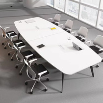Oval table long tables desk and chair combination of simple modern negotiations large and small white meeting room table