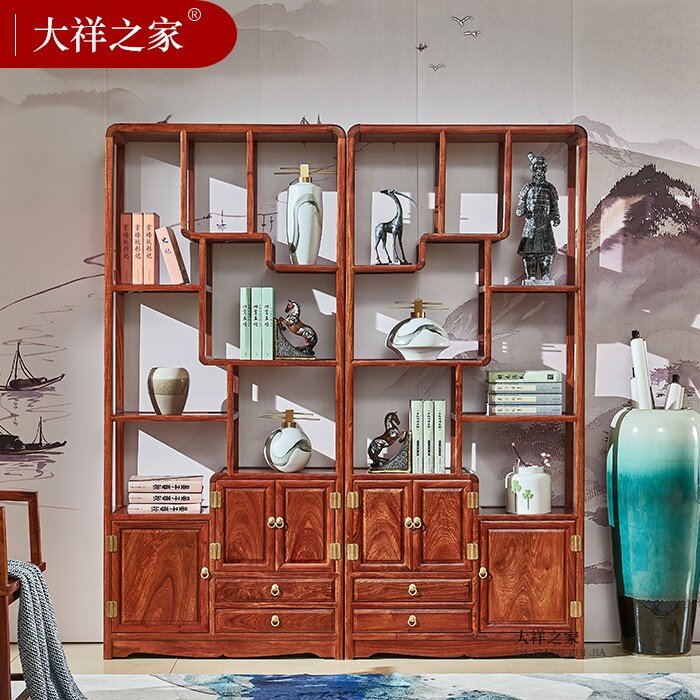 Daxiang Home's new plain storage red sandalwood rosewood Bogu shelf Chinese-style Duobao Pavilion storage porch cabinet waxing