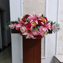 Podium flower simulation flower podium bouquet podium fake flower hanging drooping silk flower conference table flower front desk flower