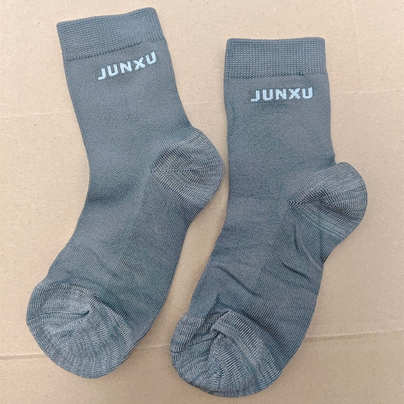 Guangdong Jun Xujia Multifunctional Silver Ion Antibacterial Socks Gray Men's Deodorant Sweat-Absorbent Breathable Four-Season Mid-Calf Long Socks