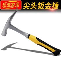 Geological hammer exploration hammer sheet metal hammer professional pointed hammer outdoor pointed duckbill hammer tool flat head integrated hammer