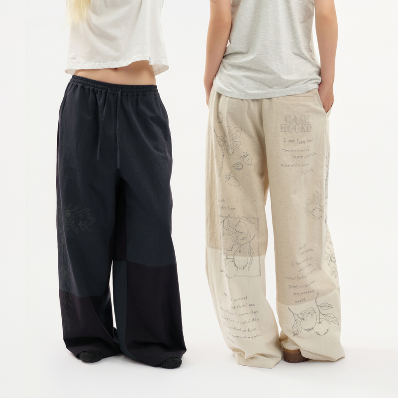 Cashhooked Cloth 26Ss Cotton-Like Linen Loose Hand-Painted Print Two-Tone Breathable Pants Cashhooked Cloth 26Ss Cotton-Like Linen Loose Hand-Painted Print Two-Tone Breathable Pants