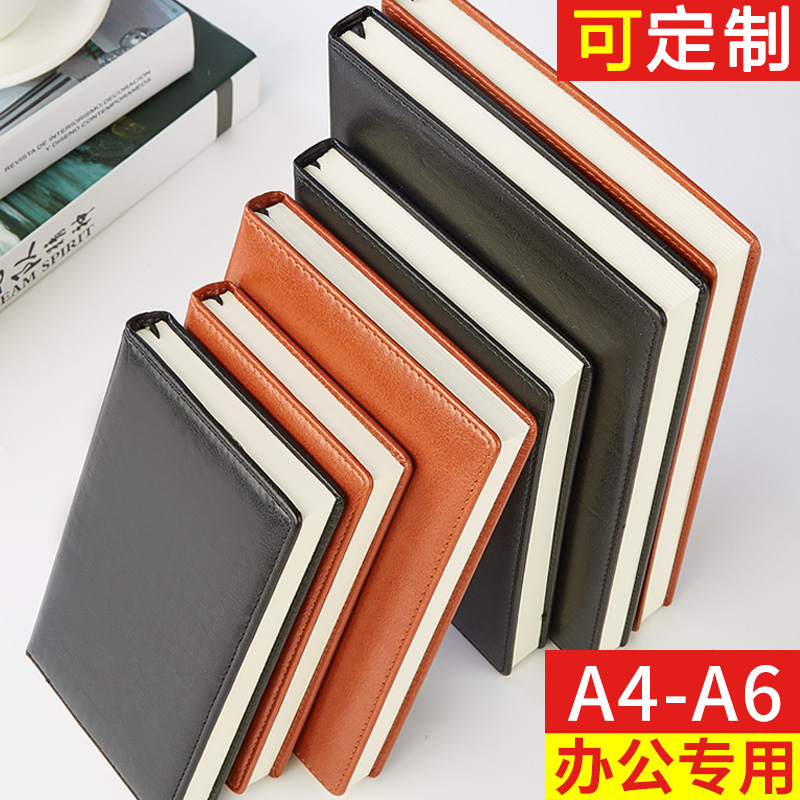 Hitong A4 leather business notebook custom notebook a5 portable b6 small notebook portable college students with simple and thickened large office notebook notepad b5 meeting record book