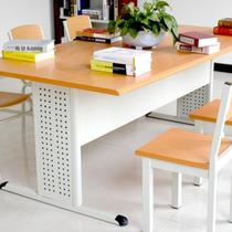 Steel-wood reading table library chair reading room table and chair combination reading table steel bookshelf school training table