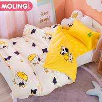 Kindergarten quilt three-piece nap childrens cotton quilt cover Cotton baby into the garden six-piece baby quilt
