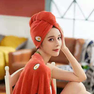Dry hair cap women's super absorbent quick-drying cap towel thickening hair shower cap bag turban hair cleaning artifact