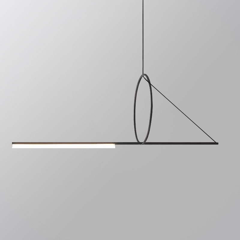 Nordic modern minimal LED restaurant chandelier designer sample room library short art bar chandelier