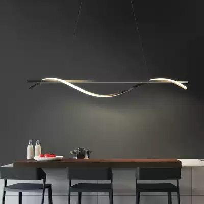 Nordic designer dining room chandelier creative personality minimalist long strip lamp modern simple bar ins Net red lamps