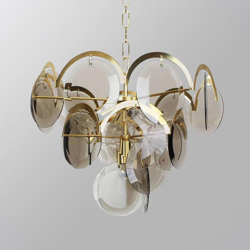 Designer Creative Personality Living Room Rear Modern Tobacco Grey Glass Chandeliers Art Dining Room Bedroom-like Room Lamp