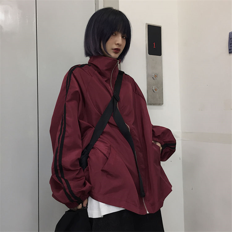 Burgundy Coat for Women 2026 Spring and Autumn New Style Loose Plus Size Bf Casual Sporty Stylish Petite Thin Top