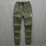 Утепленные эластичные камуфляжные штаны, хлопковые износостойкие повседневные брюки