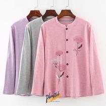 Middle-aged and elderly womens cardigans autumn clothes old ladies loose buttoned underwear cotton sweaters large size thermal underwear