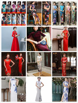 Long qipao rental with Chinese style banquet gown rental qipao gown walking show Golden Mausoleum thirteen Hairpin Out of service rental