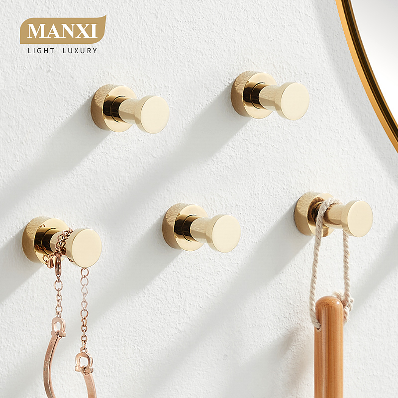All-Copper Clothes Hook for Wardrobe, Bathroom, Single Gold Hook for Hanging Clothes Behind the Bathroom Door, No-Drill Towel and Coat Hook All-Copper Clothes Hook for Wardrobe, Bathroom, Single Gold Hook for Hanging Clothes Behind the Bathroom Door, No-Drill Towel and Coat Hook