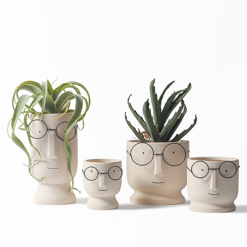 Vegetarian Burning Pottery Basin Diy Hand-painted Creative Breathable Basin Multimeat Plant Special Price Clear Cabin Breathable Flower Pot Brief Bonsai-Taobao