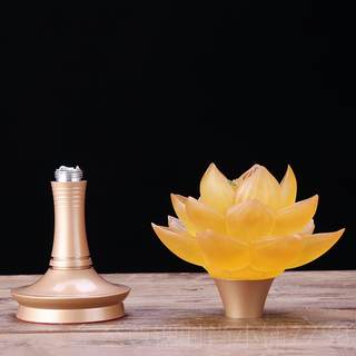 Genuine lotus lamp for buddha lamp ed glazed lotus lamp battery plug-in electric flower dual-purpose household lamp for buddha