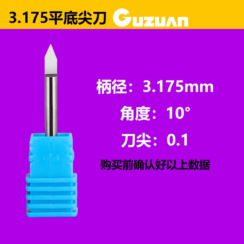Chắc Chắn Khoan Đáy Bằng Sharp Dao 3.175 Mm Máy Tính Khắc Công Cụ CNC Quảng Cáo Acrylic Côn Giảm Khắc Dụng Cụ đầu kẹp dao phay cnc dao tiện gỗ cnc Dao CNC