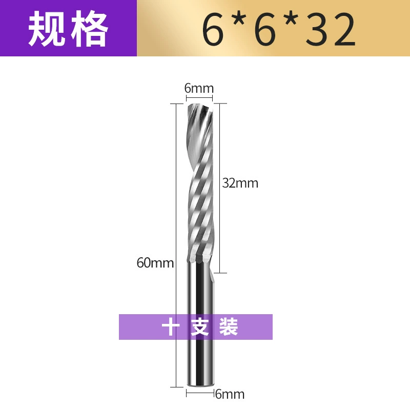 dao cắt mica cnc Chắc Chắn Mũi Khoan 3.175 Mm Đơn Edge Xoắn Ốc Xay Acrylic Khắc Dao Quảng Cáo PVC Cắt Máy Tính Máy Khắc Công Cụ dao cat cnc dao cắt mica cnc Dao CNC