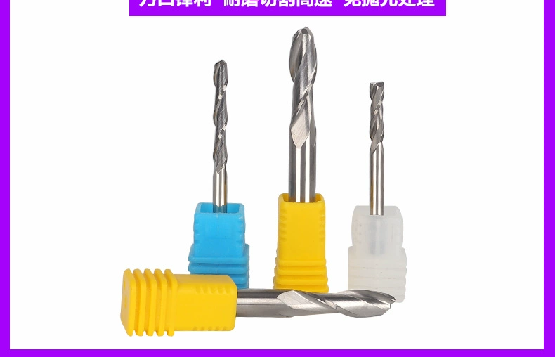 Máy khoan chắc chắn hai lưỡi dao phay xoắn ốc dao khắc gỗ nguyên khối mật độ bảng cắt dao máy tính CNC máy khắc công cụ dao phay cnc dao phay gỗ cnc