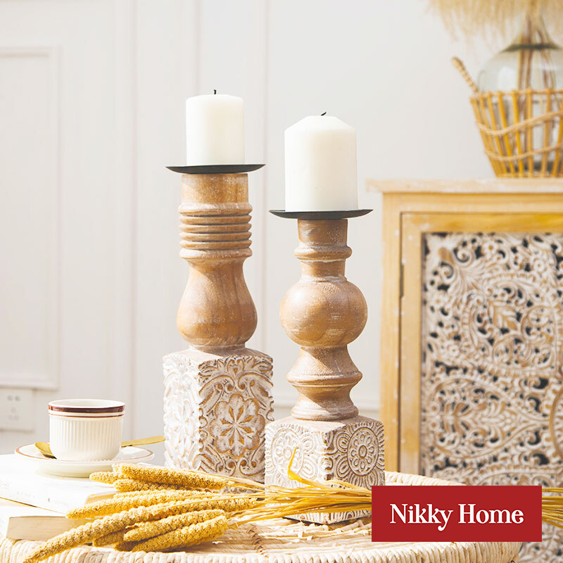 You can living-style retro incense candle holders Home Living room Xuanguan bedroom Nordic engraved wooden pendulum folk m