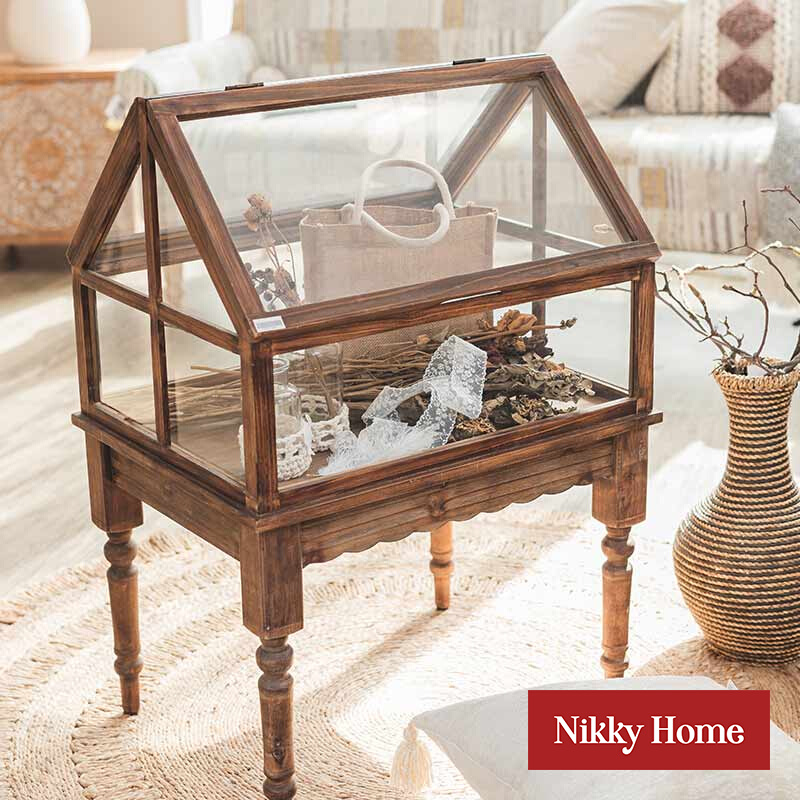 You can live in French retro pastoral style cosmetics jewelry model sample glass display cabinet Nordic storage cabinet m