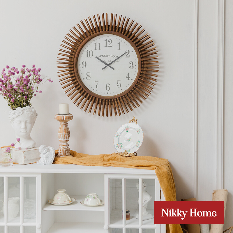 You live in the clock wall room French vintage creative corridor bedroom Bedroom Nordic network red decoration clock