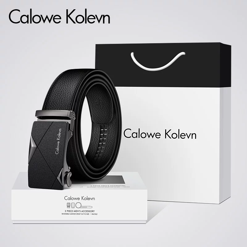 Пояс из натуральной кожи CALOWE KOLEVN с автоматической пряжкой 2026 новая модель, ремень для подарка парню и мужу