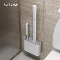 Bathroom toilet brush home no dead angle silicone toilet brush wall-mounted cleaning artifact wall-mounted set net red