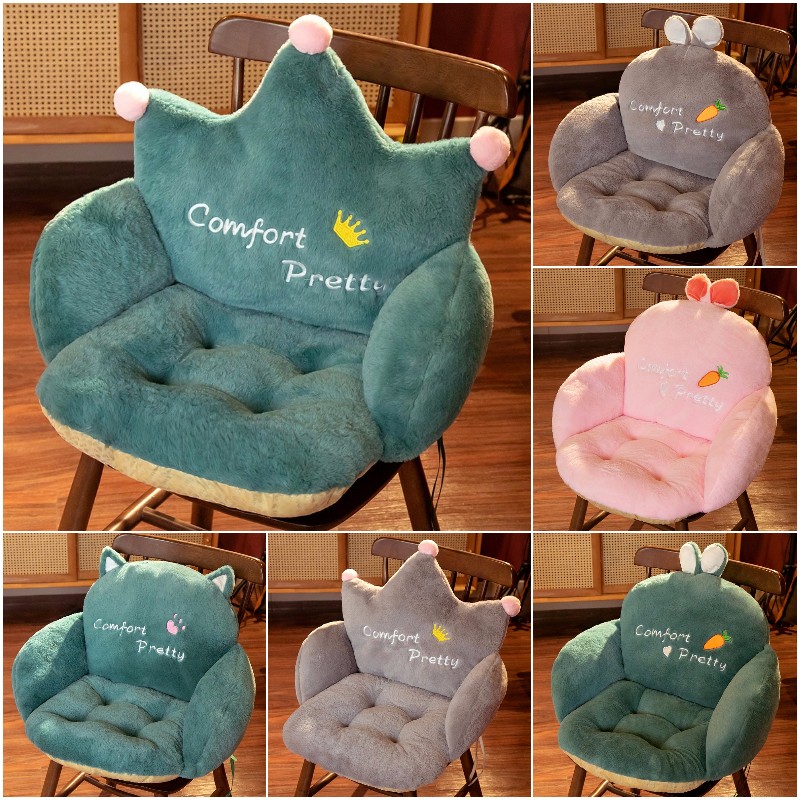 Seat cushion office sedentary backrest integrated? Chair cushion student stool waist cushion chair cushion thickened fart cushion soft