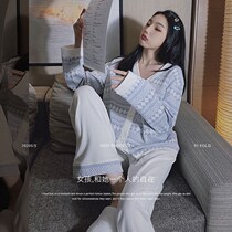 Fall new long sleeves cardiovert cotton pyjamas womens tennis Red Fashion Insuru Dormitories can be worn outside the home clothes