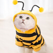 Cute cat clothes funny bee dog garment autumn summer thin Teddy than panda small cat pet