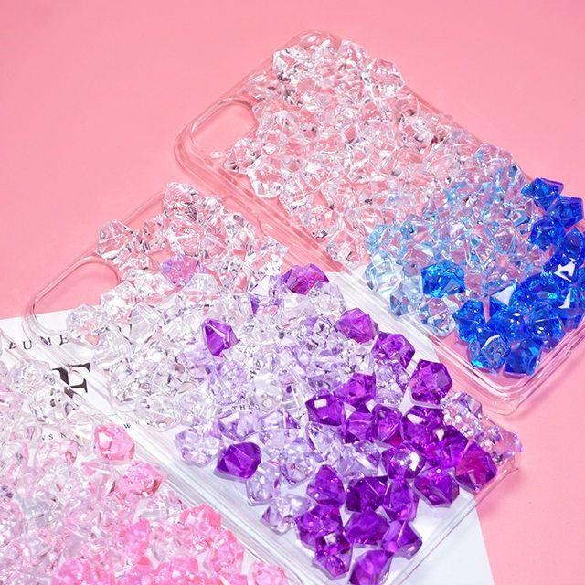 100 simulated fake ice tank ice cylinder fragment practical handmade mobile phone shell color crystal decoration