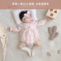 Korean version of childrens clothing womens conjoined clothing lace suit baby full moon hundreds of days sweets and princess bag fart out of clothing