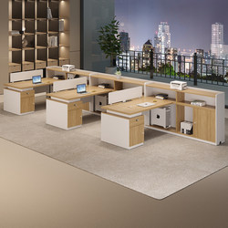 Office Staff Desk and Chair Combination Simple Modern Three 3 Six Six Double Office Screen Deck Workstation Financial Table