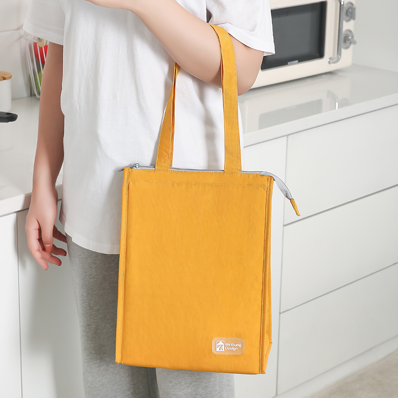 Boxed with hand insulation bag aluminum foil thickened student go out and carry lunch bag Upper class large number of boxed lunch bag