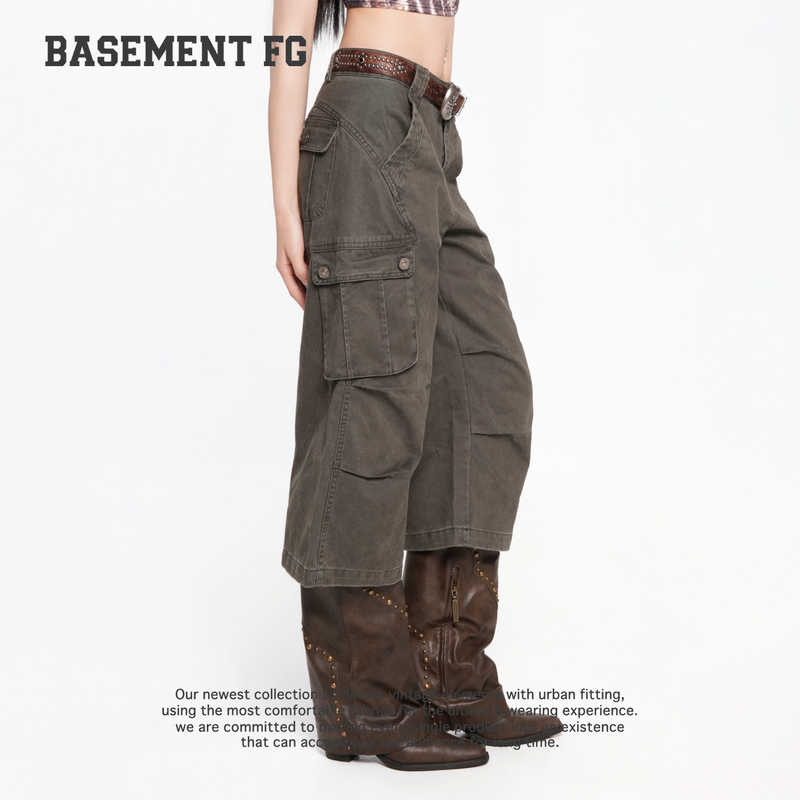 Basementfg Long Pants 26 Autumn and Winter New American Workwear Style Multi-Pocket Cropped Pants 262130073658 Basementfg Long Pants 26 Autumn and Winter New American Workwear Style Multi-Pocket Cropped Pants 262130073658