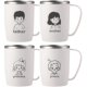 Japanese-Style 304 Stainless Steel Mouthwash Cup, Children's Toothbrushing Cup, ins-Piece Set for a Family of Three or Four, Simple and Cute