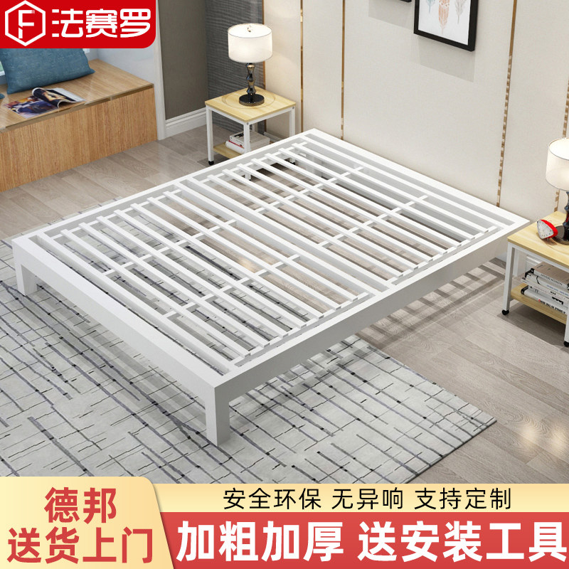 Nordic Rental House Iron Art Bed Minimalist Modern Dormitory Single 1 5 m Iron Frame Double Bed 1 8 thickened tatami