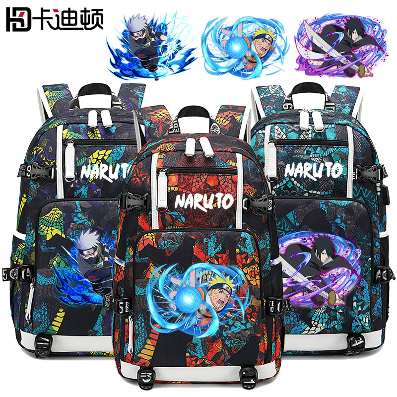 Kadinton Naruto Peripheral School Bag for Boys, Large Capacity Backpack for Junior High School Students, New Fashionable Backpack for Elementary School Students
