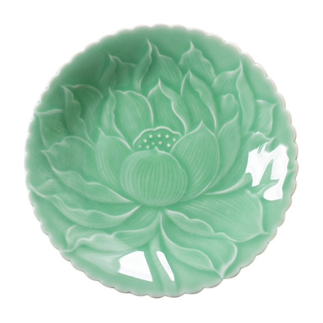 Particularly beautiful plates and dishes for home use 2024 new high-end ceramic dishes Chinese relief celadon tableware