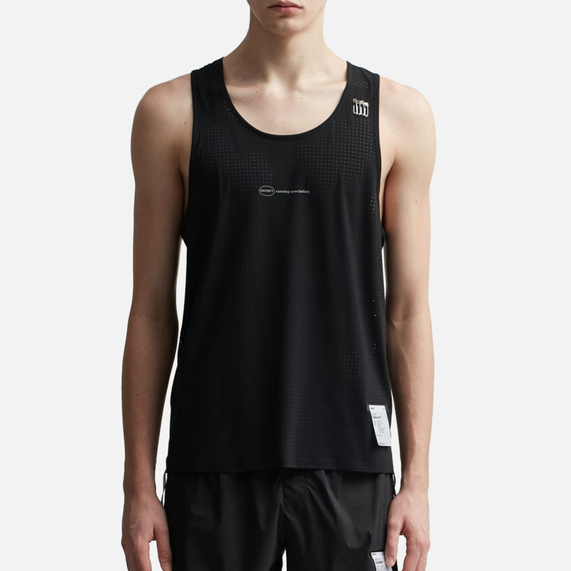 Satisfy Space Sleeveless Running Vest Breathable Mesh Letter Print Vest